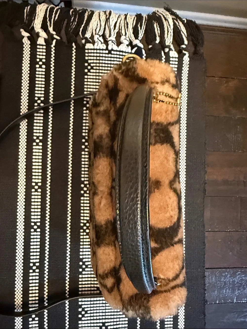 Coach J Lo Faux Fur Turnlock Shoulder Bag